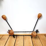 Wall coat rack wood 1960