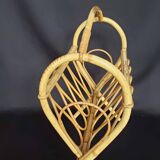 Vintage rattan magazine rack