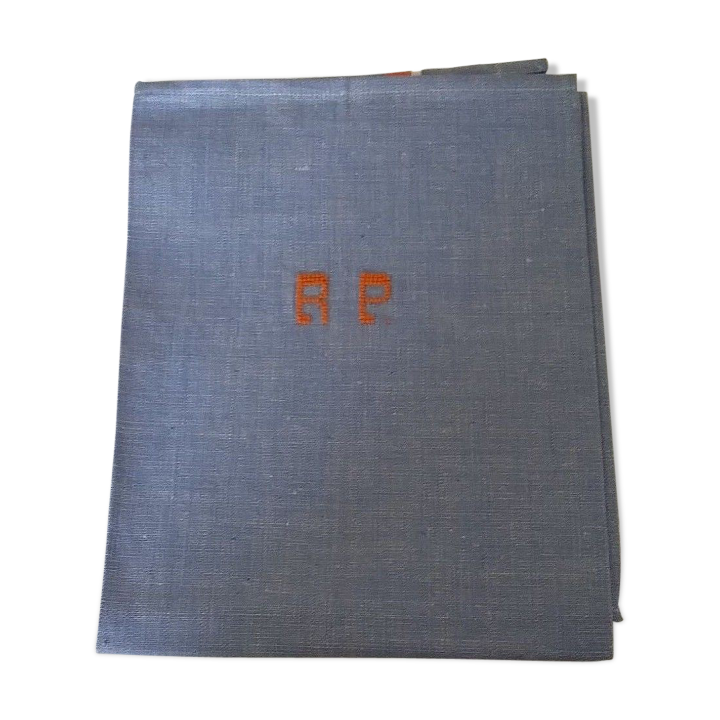 Métis old cloth embroidered Monogram R P battens blue oranges