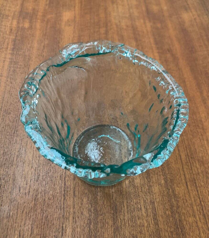 Vintage Scandinavian frosted glass bowl, 1970s