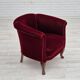 1960s, Danish lounge chair, furniture velour, beech wood legs, original condition.