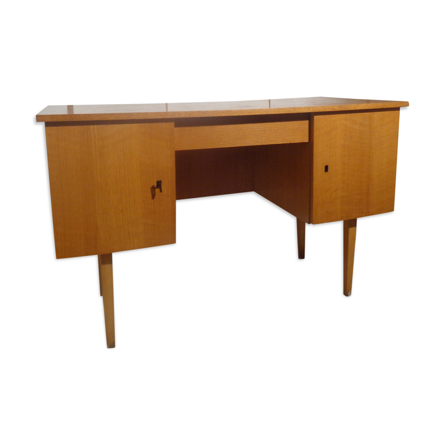 Bureau vintage des années 60 en bois clair