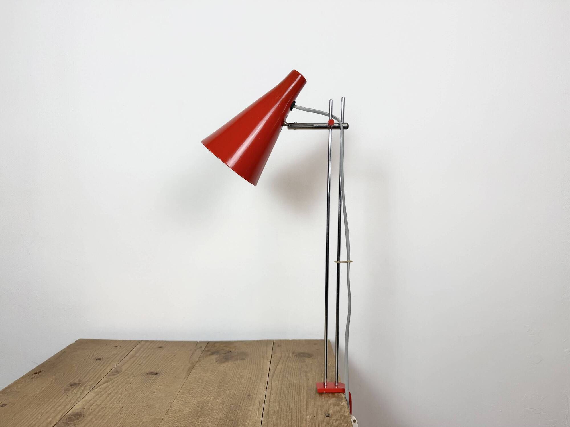 Vintage Red Table Lamp by Josef Hůrka for Lidokov, 1960s