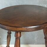 Vintage turned solid wood tripod stool