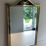 Miroir de style néoclassique en laiton et tôle laquée