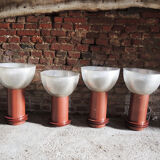 Set of 4 industrial hangings  in steel and Polycarbonate