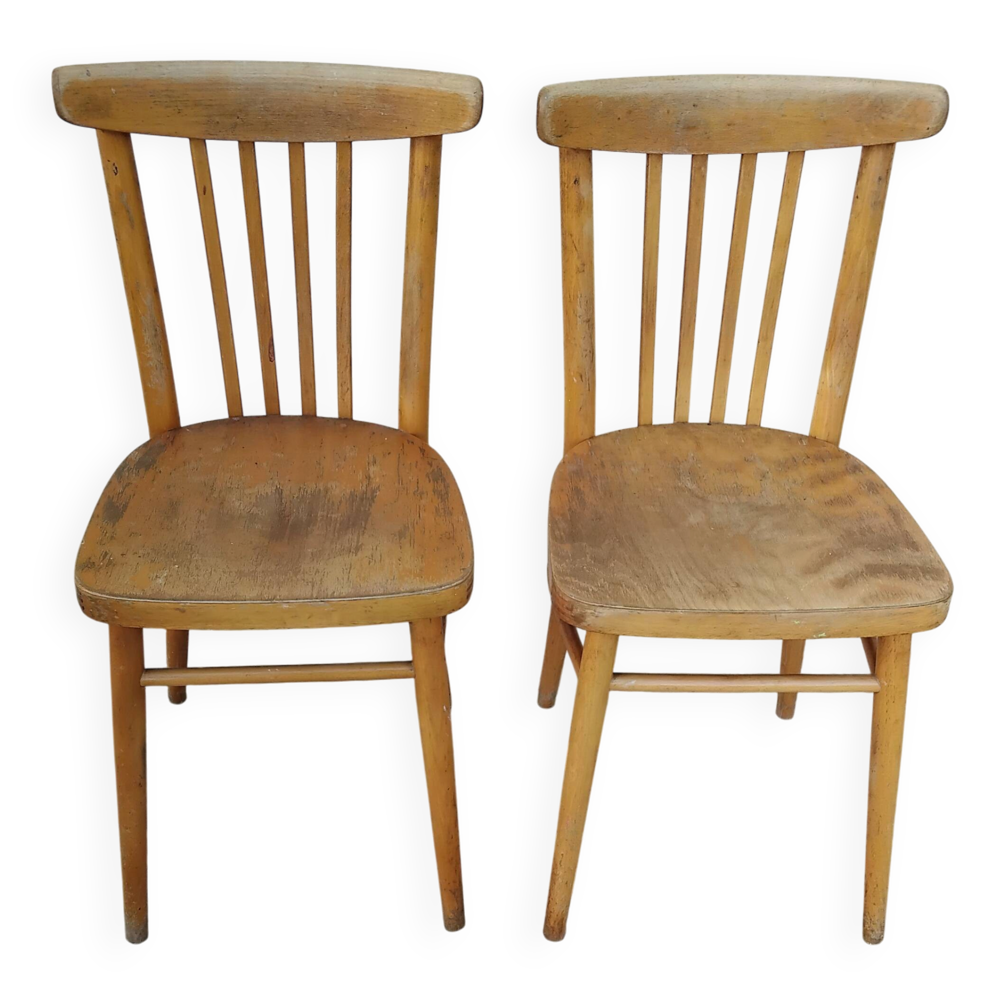 2 light bistro chairs thonet stamped czechoslovakia vintage
