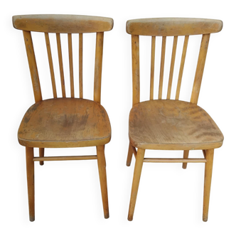 2 light bistro chairs thonet stamped czechoslovakia vintage