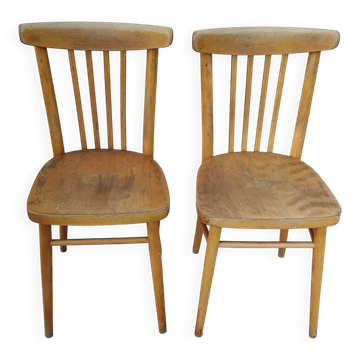 2 chaises claire de bistrot thonet estampille tchecoslovaquie vintage