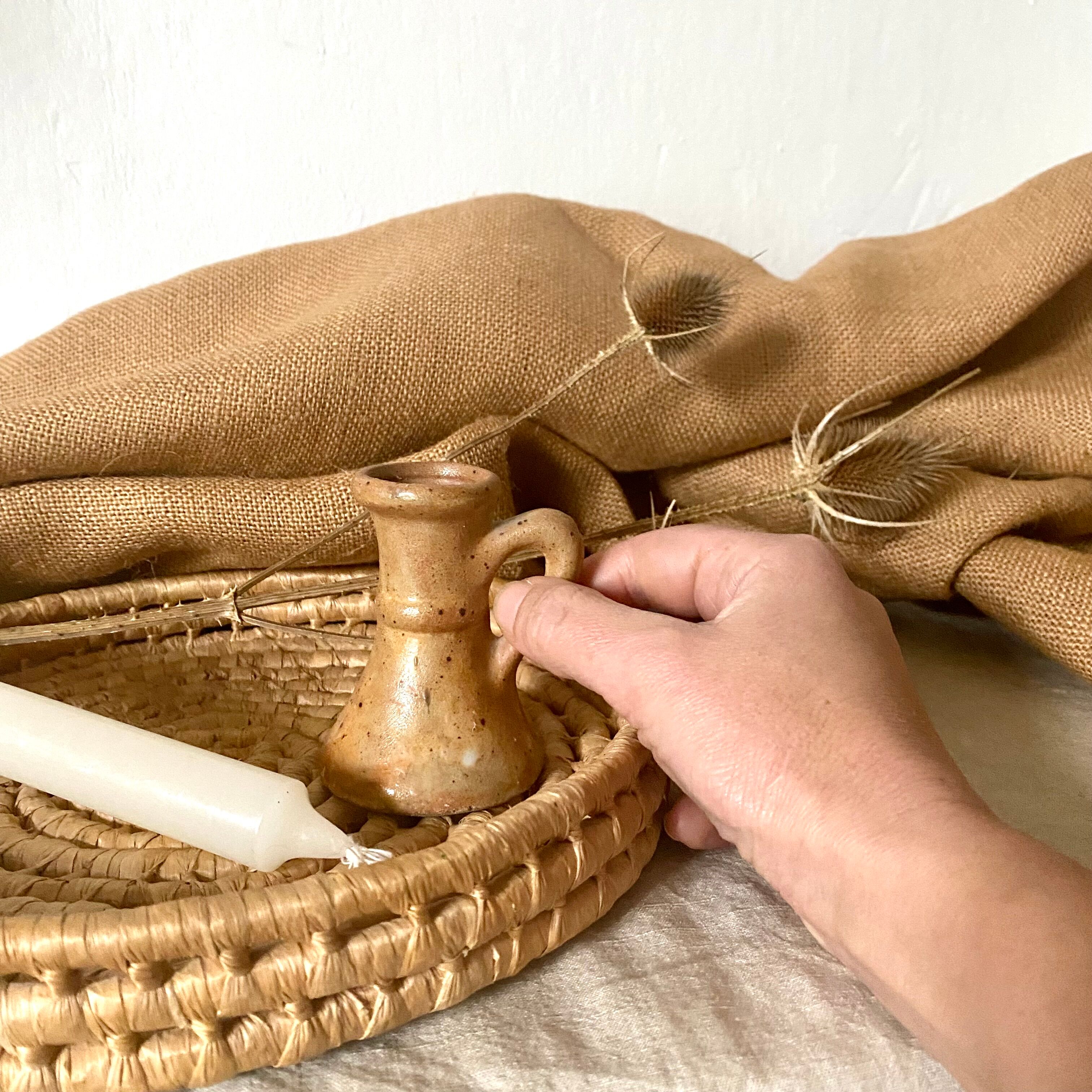 Sandstone candle holder