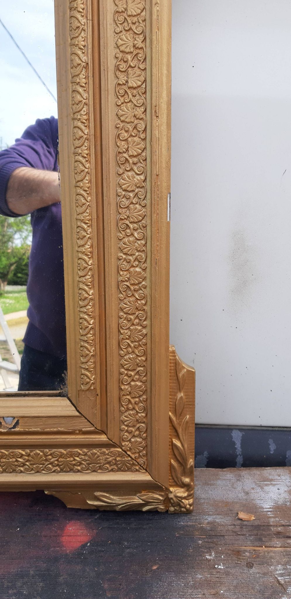 Mirror wood and stuc gilded 19th