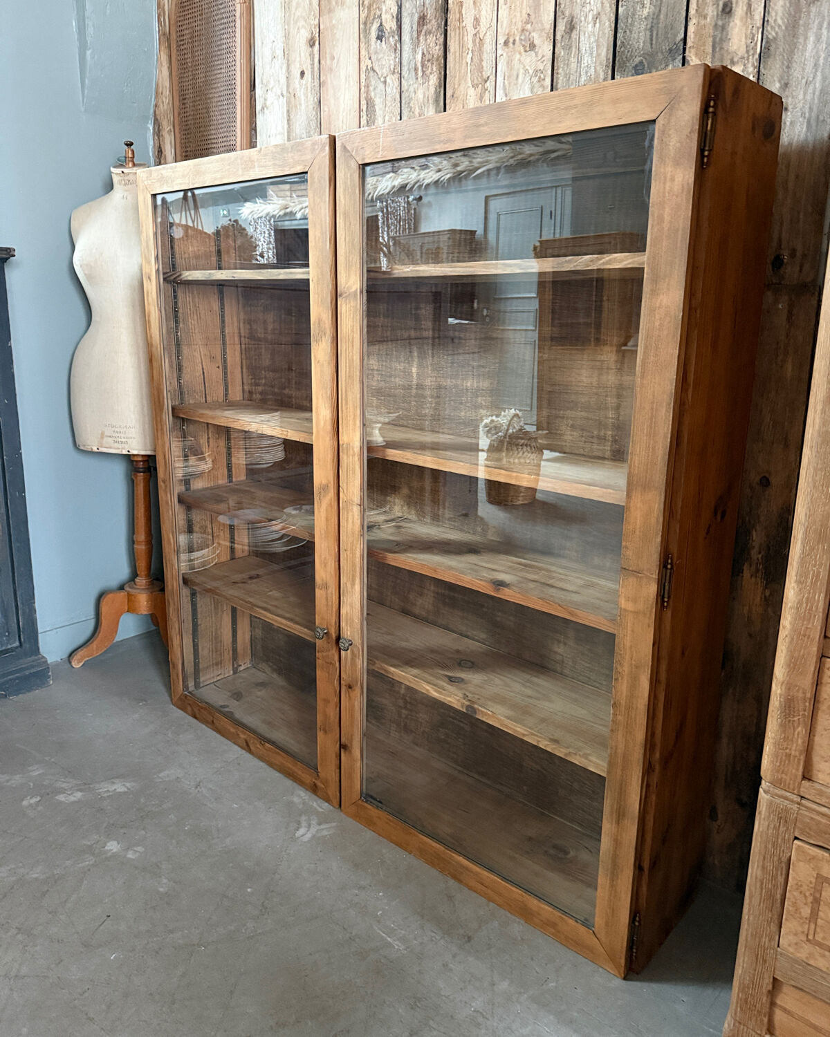 Large vintage display cabinet