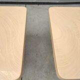 Set of 2 cream resin side tables by Jean Claude Dresse, Belgium, 1970s