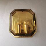 Set of 2 Glash-tte Limburg 1980s glass appliques