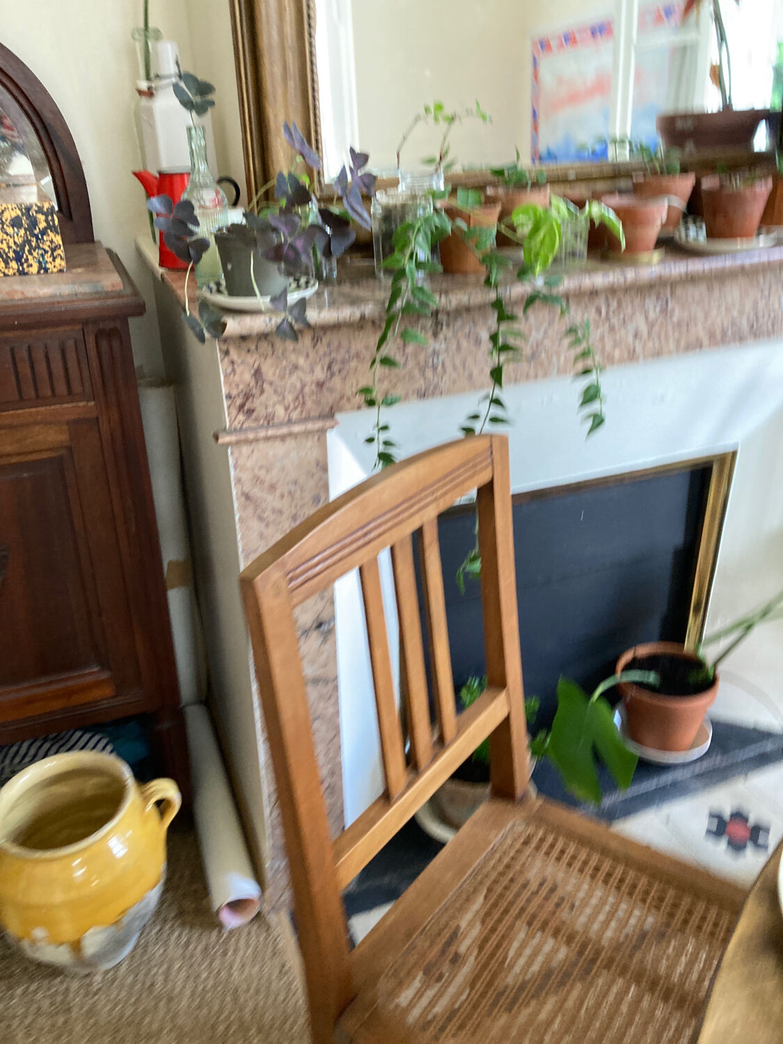 4 chairs cans art deco 1920 1930 in wood and antique canning