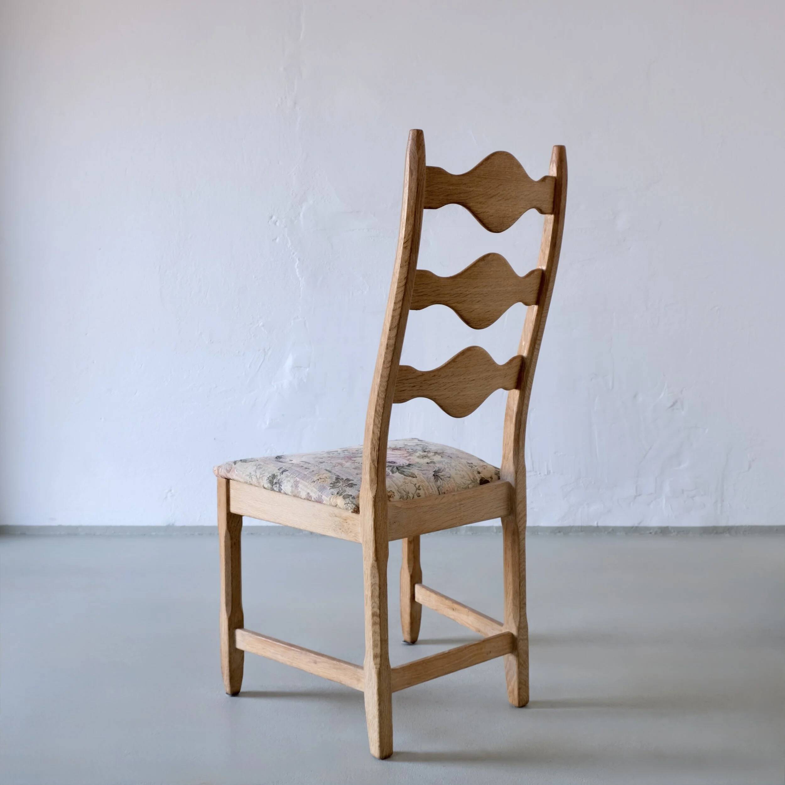 4 ladder back dining chairs by Henning Kjaernulf | Denmark | 1950s