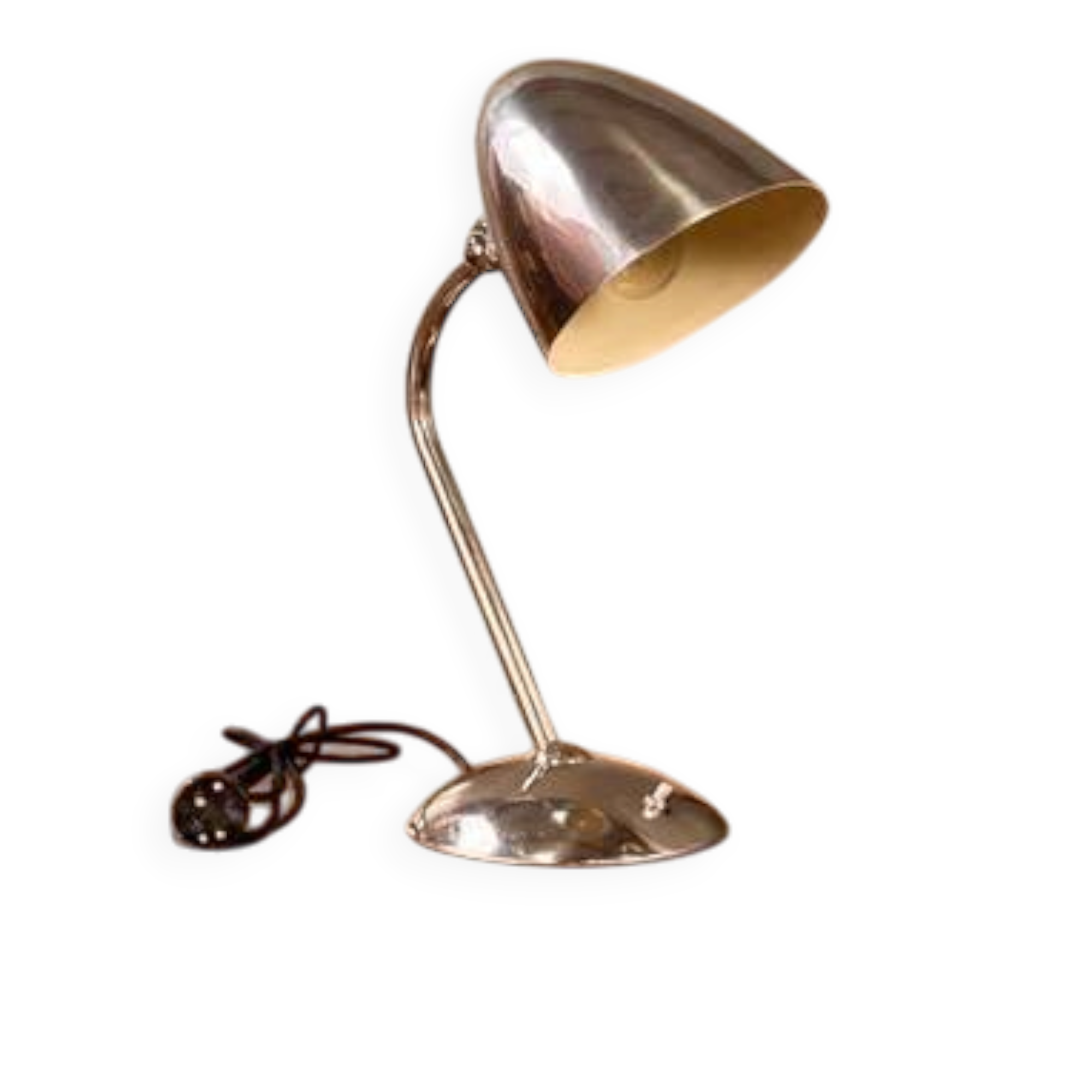 Art Deco table lamp nickel-plated metal Franta Anýž 1930s