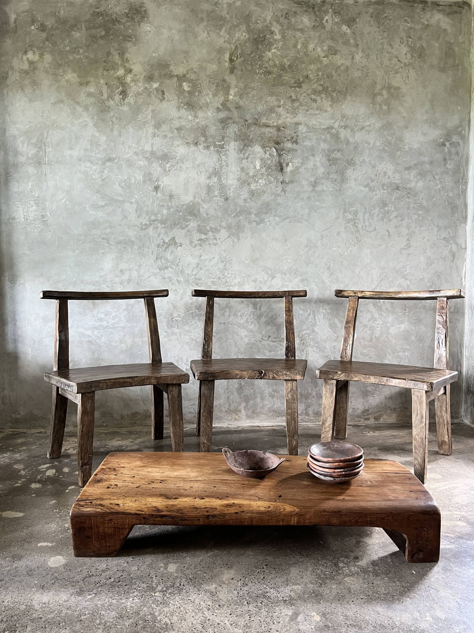 Large old teak chair or armchair H84 L60
