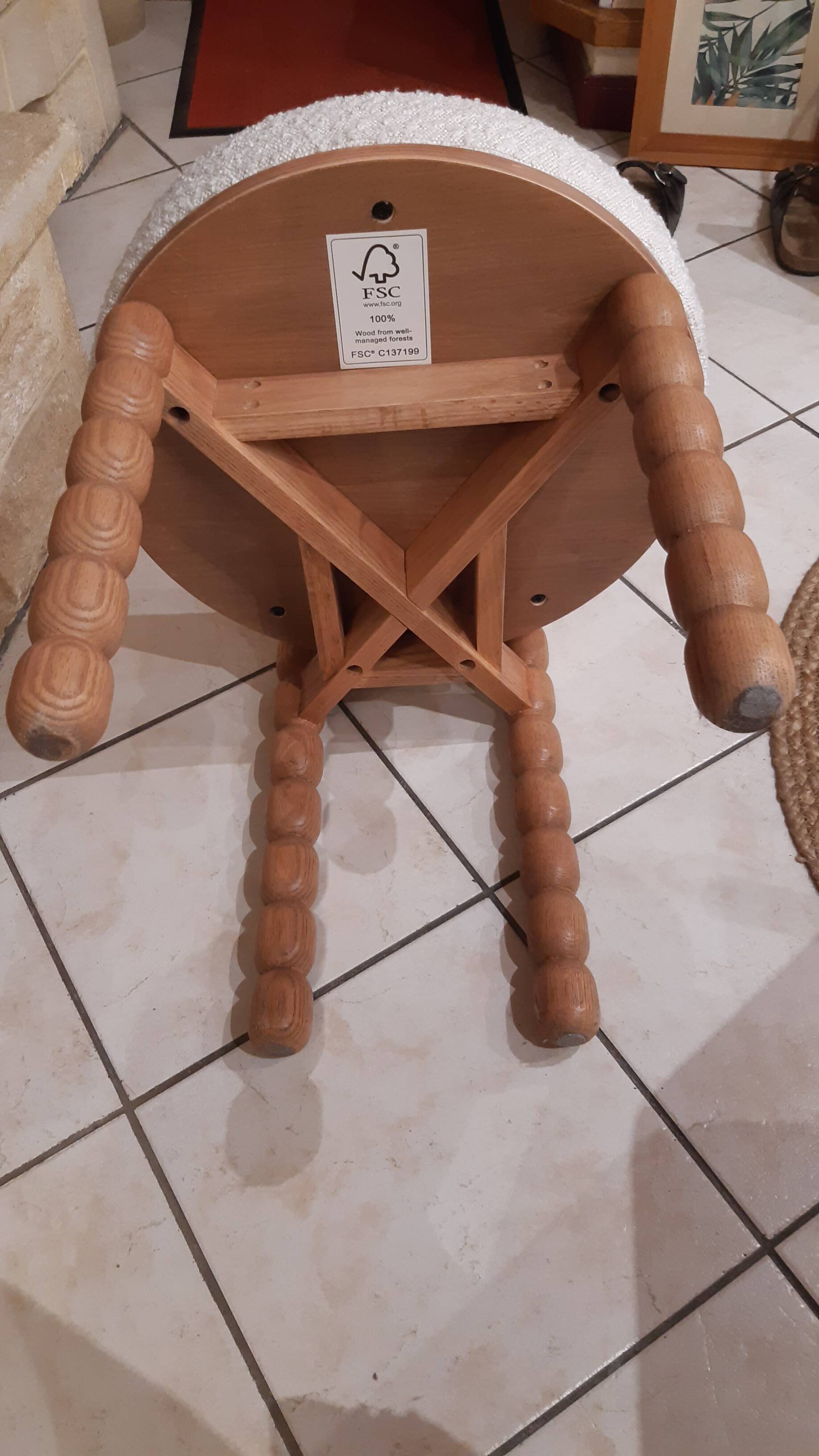 Beige boucle chair and oak wood NV GALLERY