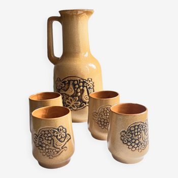 Stoneware set for cold drinks Poland 1970s
