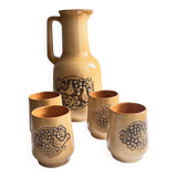 Stoneware set for cold drinks Poland 1970s