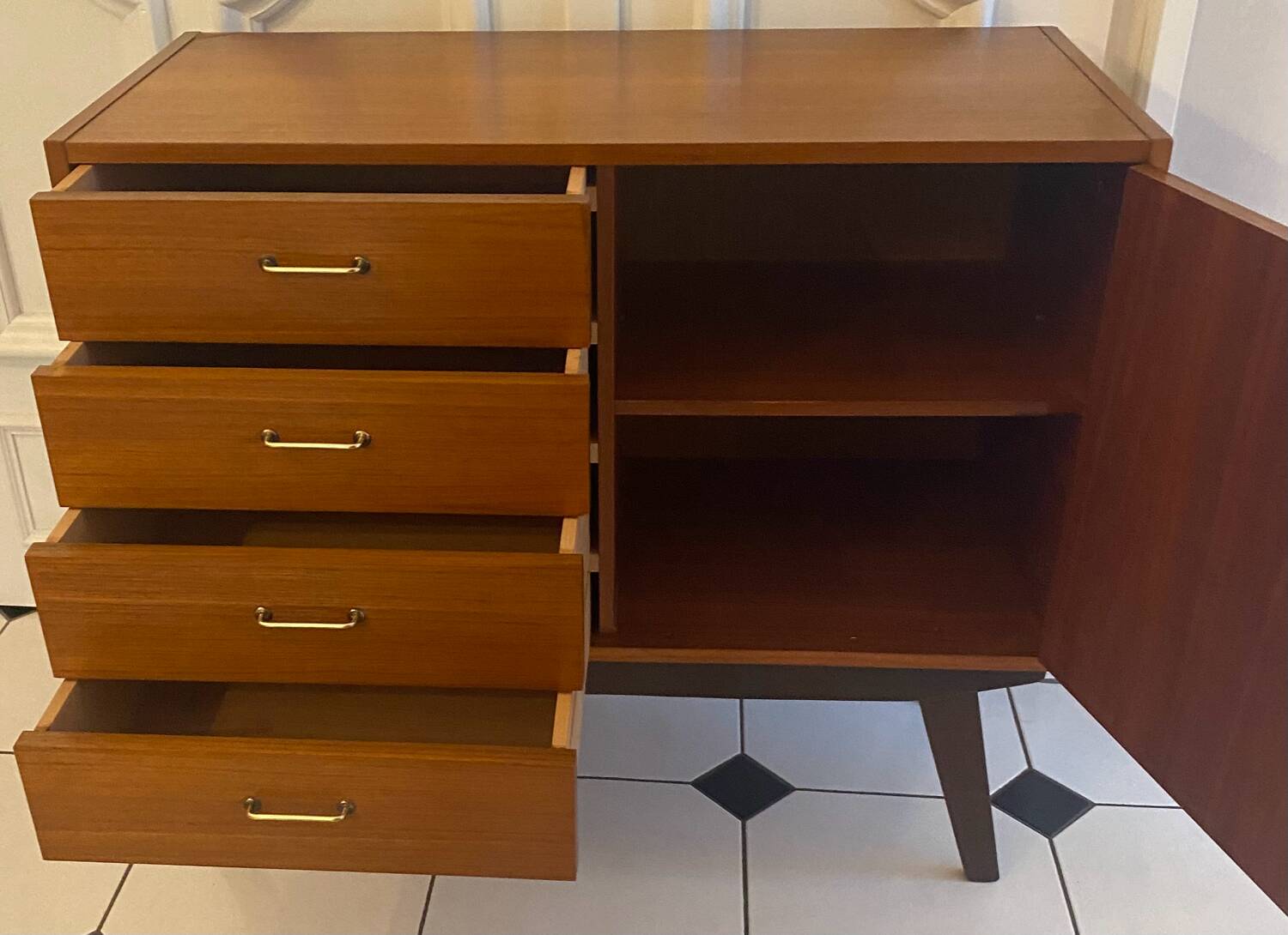 Vintage sideboard with compass feet