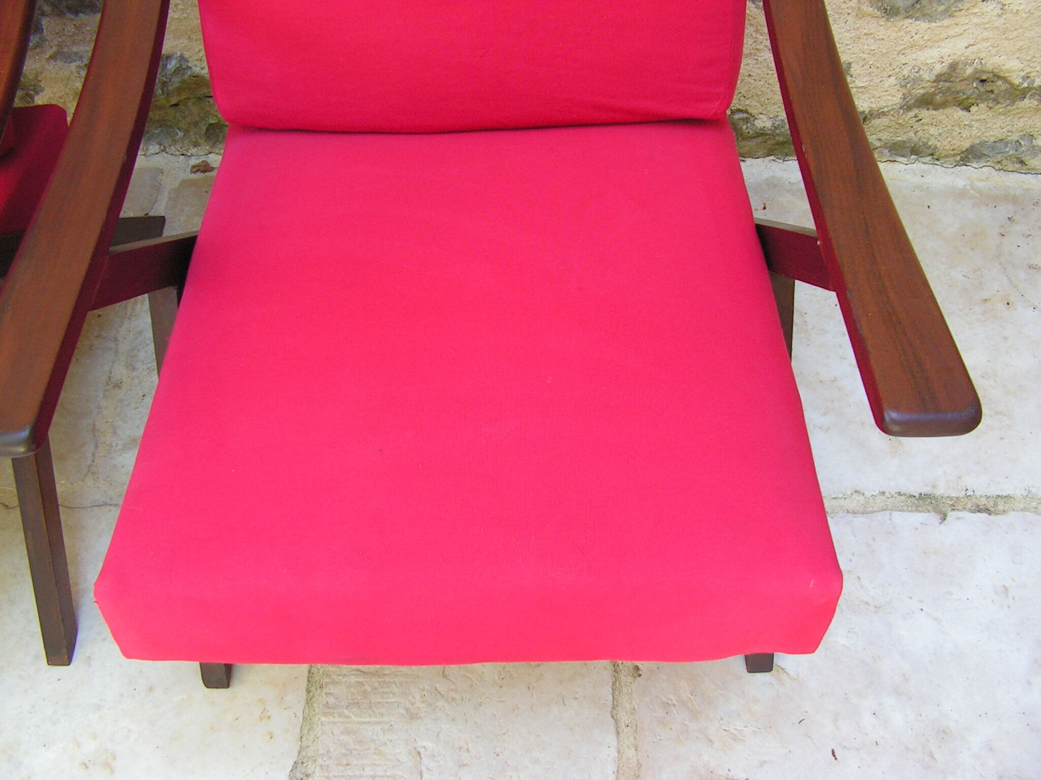 Pair of red scandinavian heater chairs