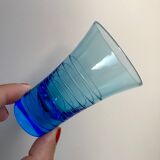 Set of 6 colored and engraved design shot glasses 60s-70s