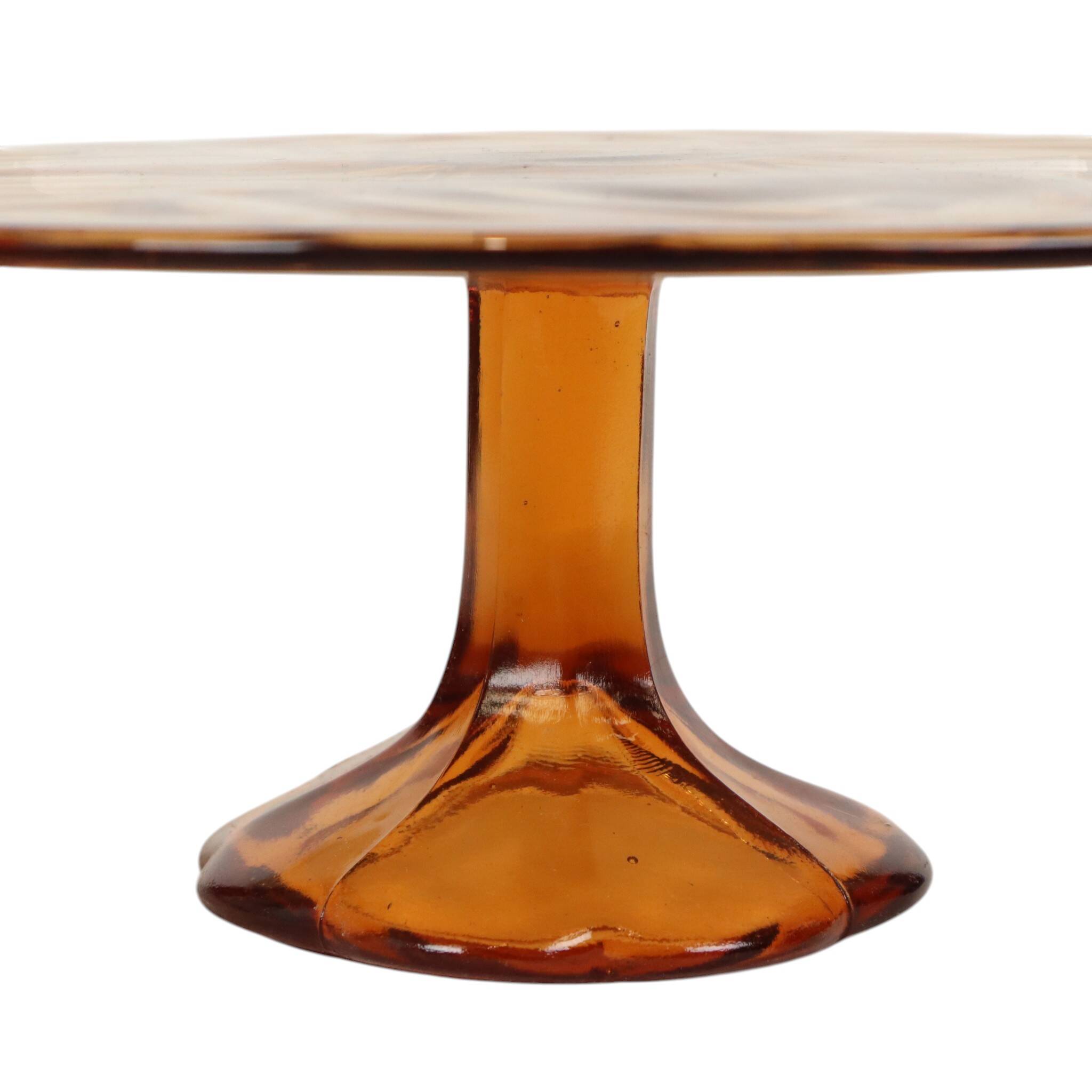 Orange Amber Art Deco Cake Plate Pastry Dish Val Saint Lambert