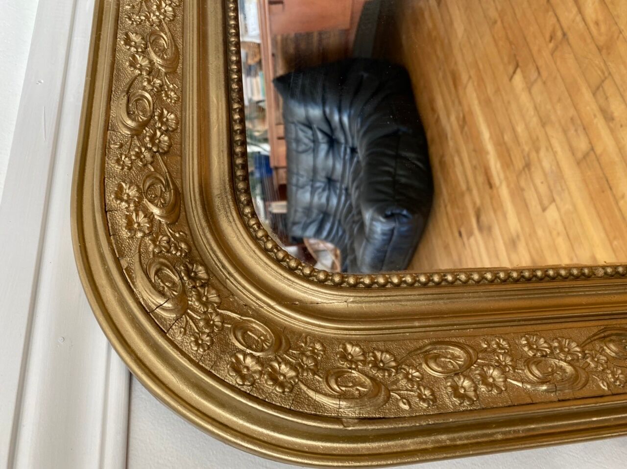 Miroir Louis Philippe doré 90cmx65cm