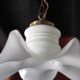 Vintage chandelier, white opaline chandelier and metal, opaline pendant, lamp