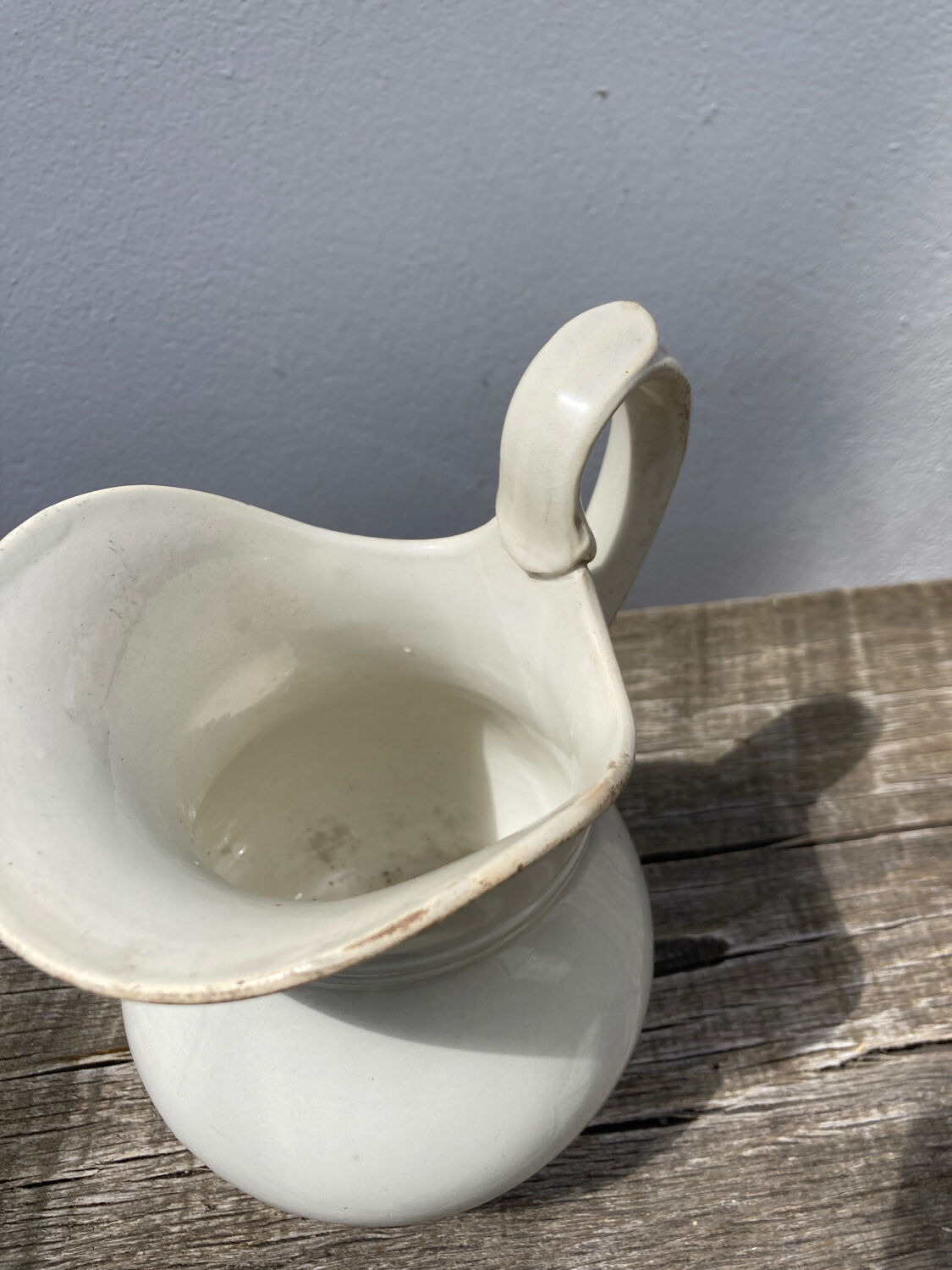 White pitcher earthenware Creil and Montereau nineteenth