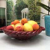 Woven ceramic basket signed France FPP Vallauris