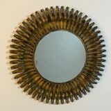Mirror Sun round double sheets in wrought iron Italian 50'S