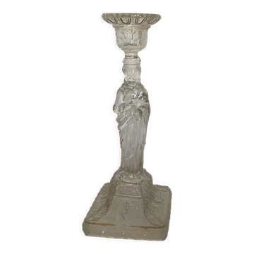 Antique moulded glass candlestick