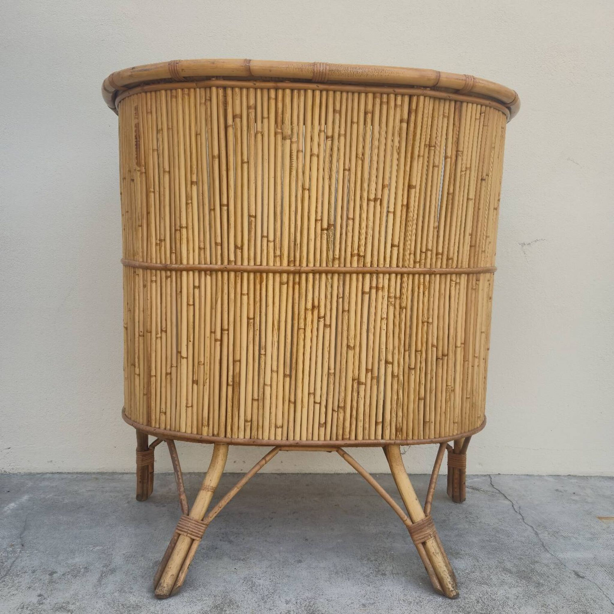Vintage rattan bamboo bar 1950s