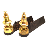 Ancienne paire de chenet bronze et fonte déco cheminée