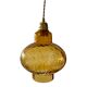 Vintage suspension lamp in electrified amber glass to nine