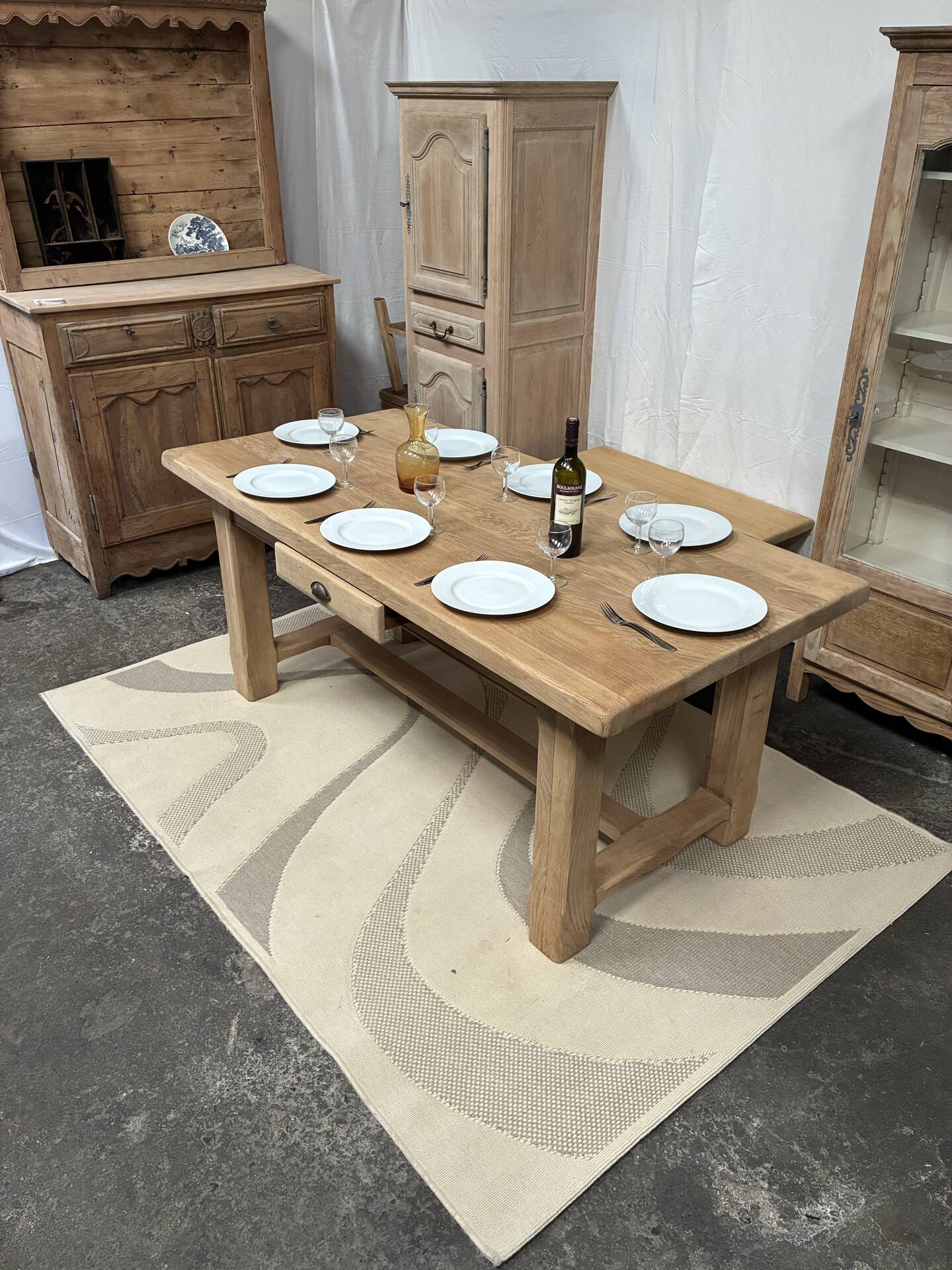 Solid oak farmhouse table