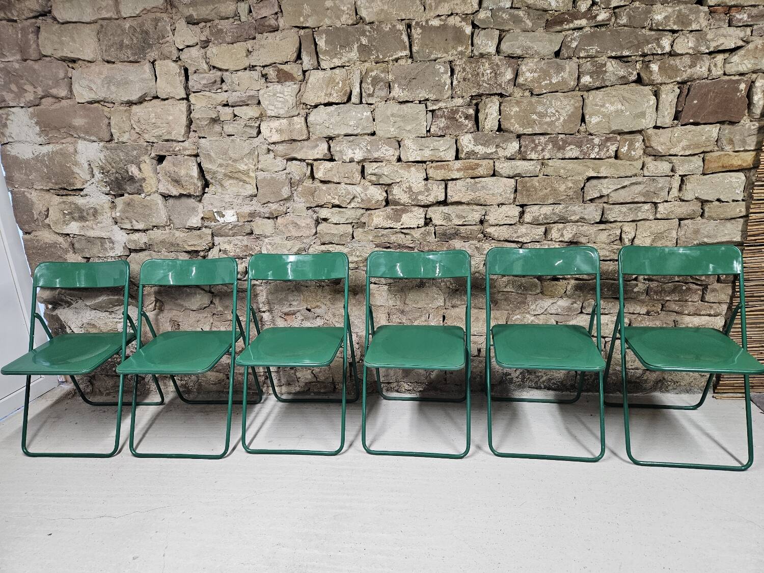 Lot de 6 chaises verte de terrasse pliables