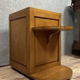 Art Deco period bar cabinet / trolley on wheels in oak circa 1940