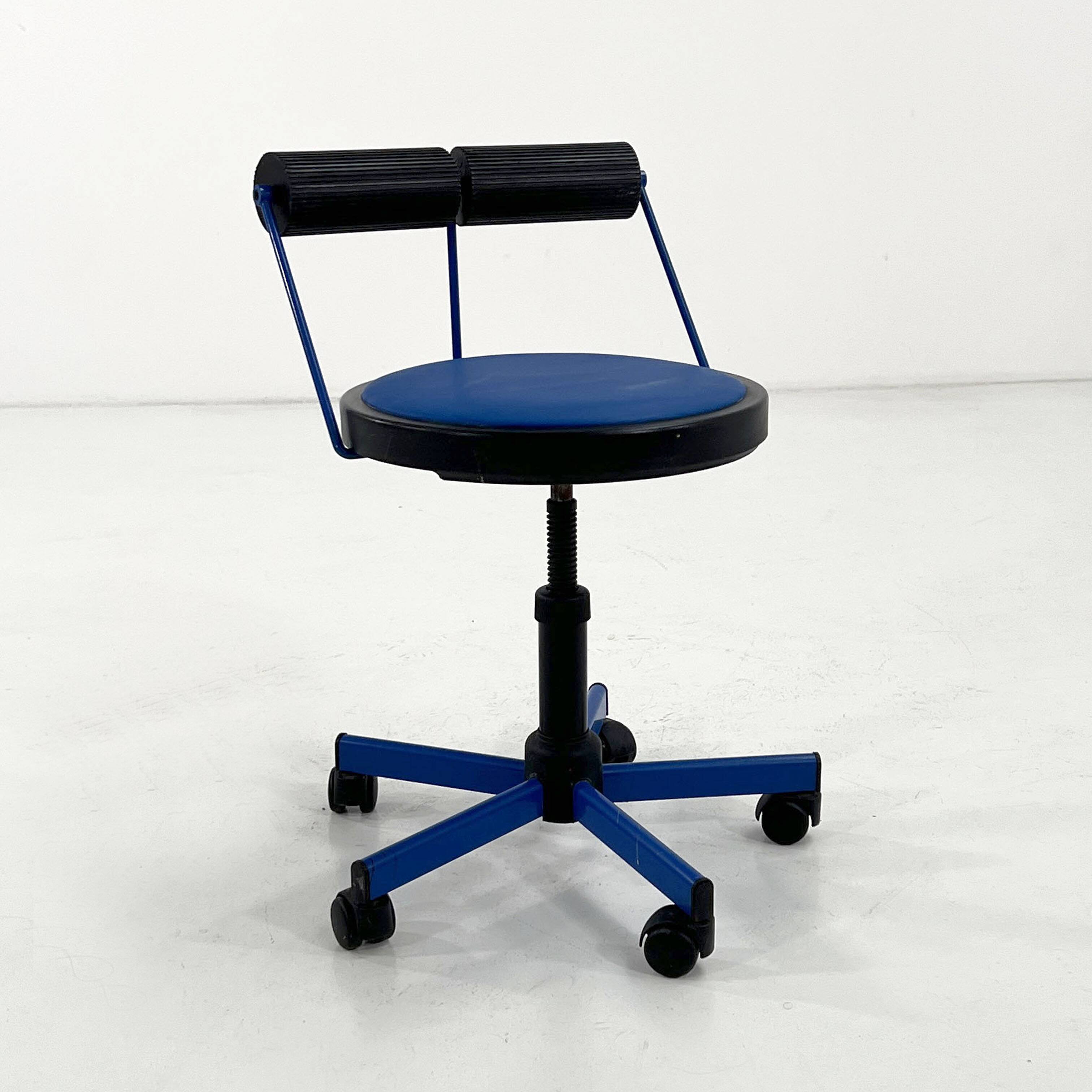 Chaise de bureau ajustable bleu de Bieffeplast, 1980