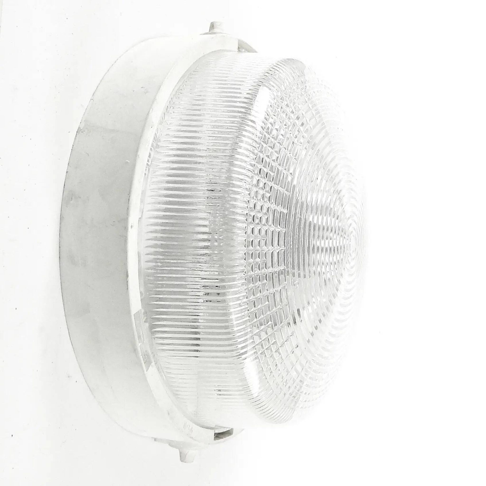 Lampe de plafond industrielle, plastique métal, Pologne, années 1970