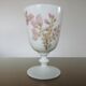 Opaline vase floral pattern, signed, 60s 70s
