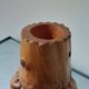 Vintage brutalist hand-carved burl wood vase