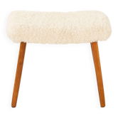 Danish mid century footstool in sheepskin, 1960s