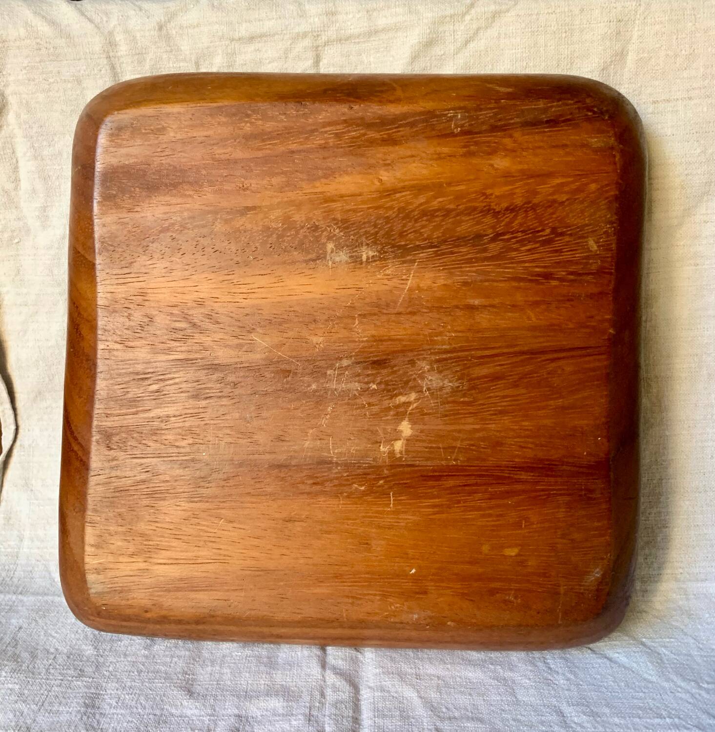 Large vintage wooden tray 6 compartments