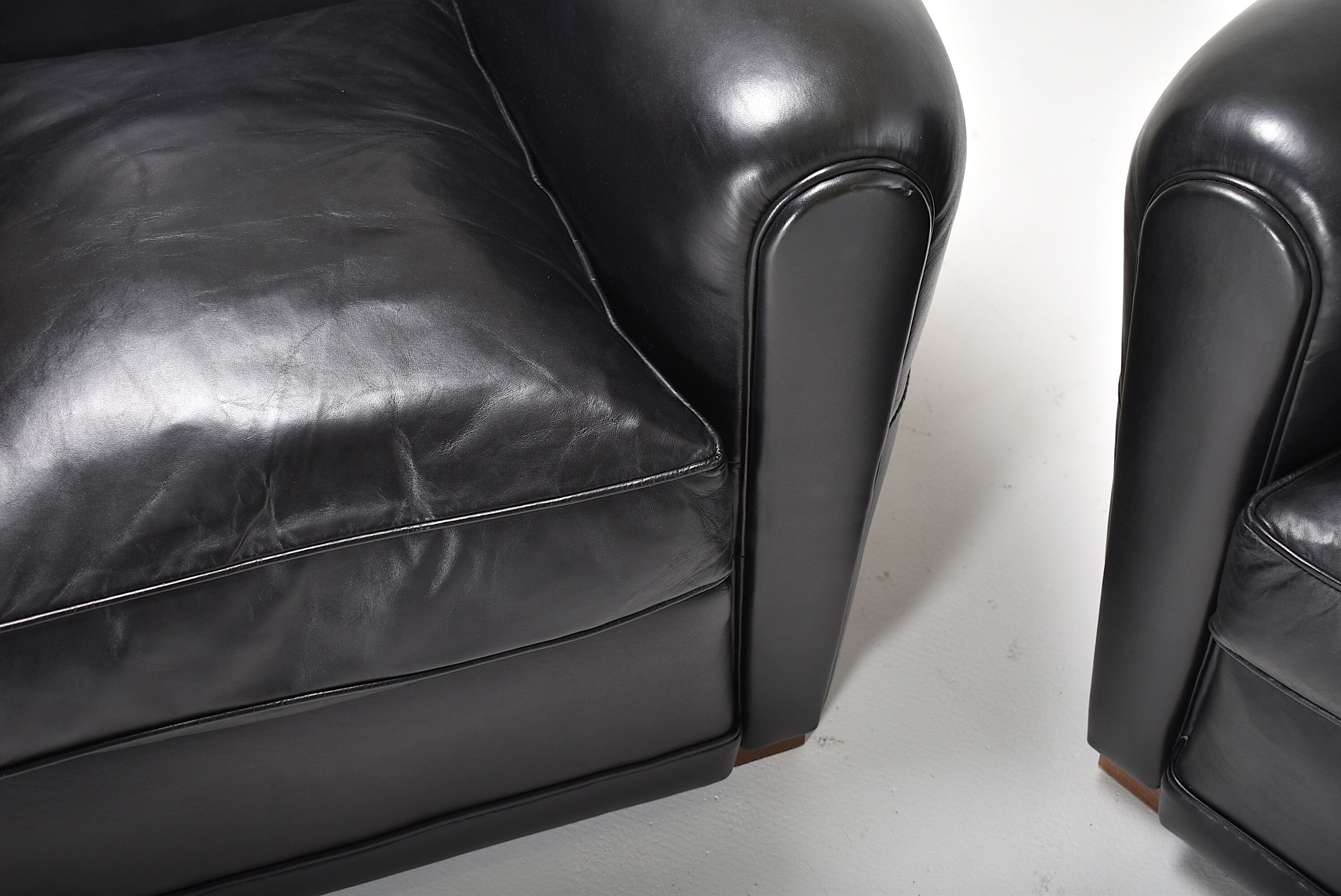 Pair of leather club chairs