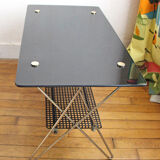 Glass and brass coffee table