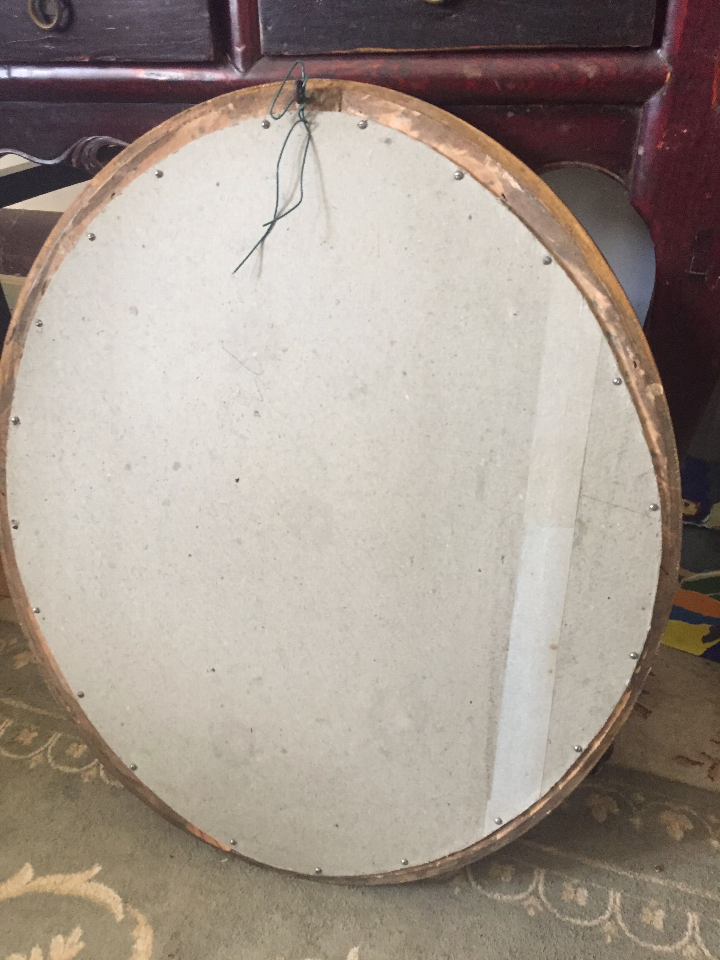 Ovoid mirror/Wood&Stucco/Gold leaf gilding/Debut XXth